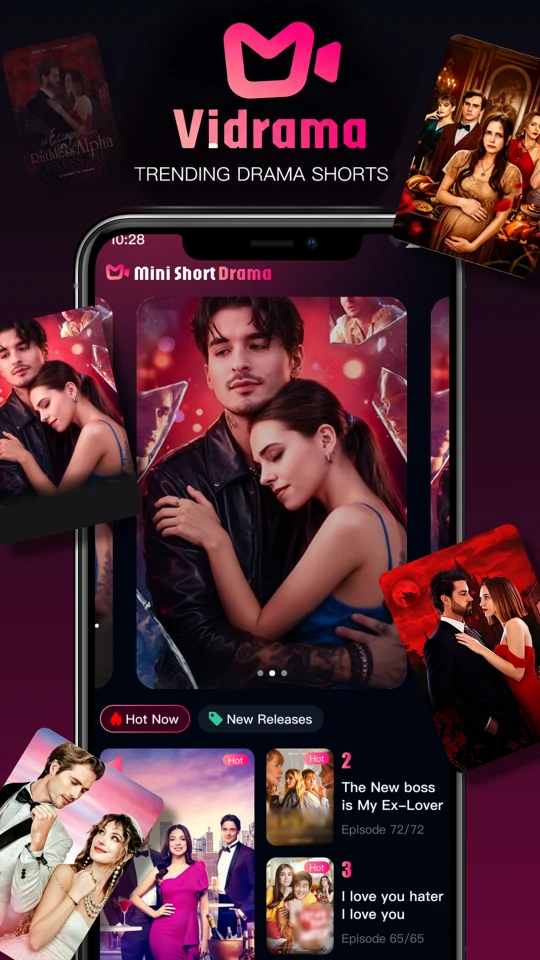 Vidrama home screen with trending drama shorts